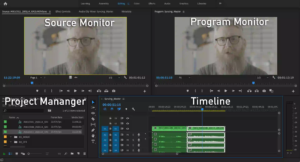 جلسه سوم – آموزش رایگان پریمیر مقدماتی | کار با Source، Mark In، Mark Out و Marker 1 آموزش پریمیر پرو – معرفی پنجرههای Source Monitor، Program Monitor، Timeline و Project Manager در Premiere Pro